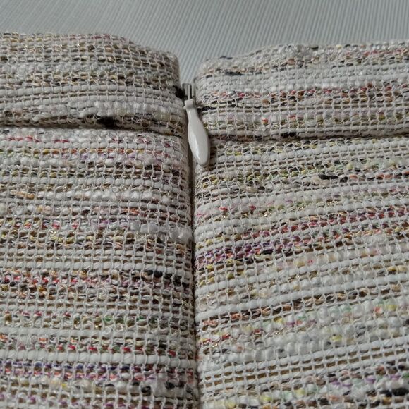 J.Crew Beige & Metallic Thread Inverted Pleat Mini Length Skirt Women's Size 2 - Picture 6 of 12